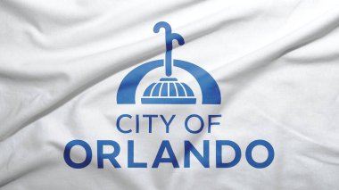 Orlando of Florida of United States bayrağı kumaş dokusunda