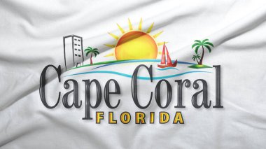 Kumaş dokusu arka planında Florida 'nın Cape Coral' ı.