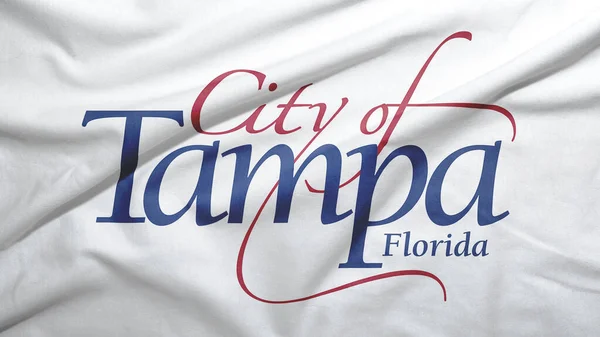 Tampa of Florida of United States flag on the fabric texture background