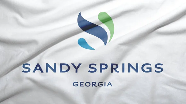 Bandera Sandy Springs Georgia United States Sobre Fondo Textura Tela — Foto de Stock