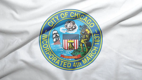 Chicago Illinois United States Flag Fabric Texture Background — Stock Photo, Image