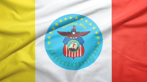 Columbus of Ohio of United States flag on the fabric texture background