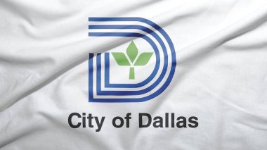 Teksaslı Dallas ve ABD bayrağı kumaş dokusu arka planında