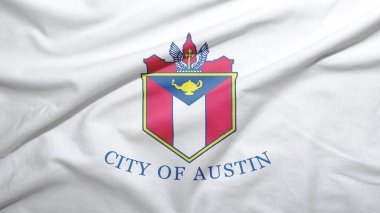 Kumaş dokusu arka planında Birleşik Devletler 'den Austin bayrağı