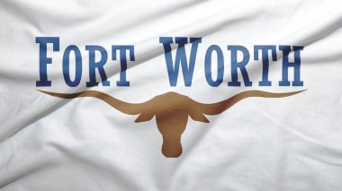 Fort Worth of Texas of United States bayrağı kumaş dokusunda