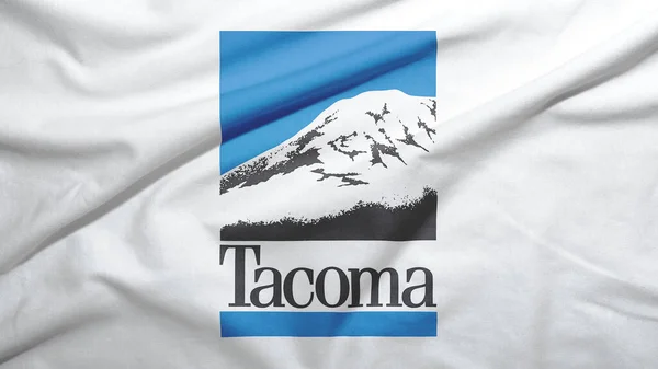 Tacoma of Washington of United States flag on the fabric texture background