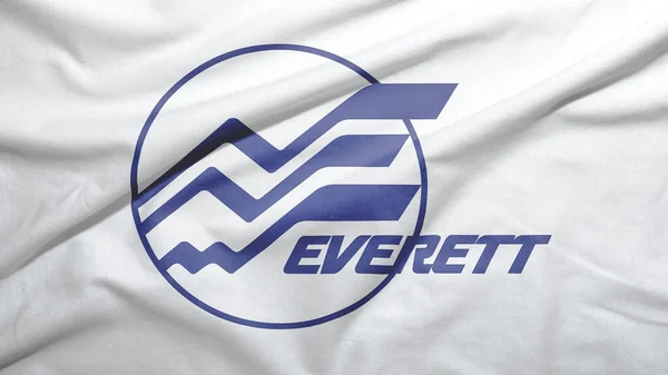 Everett of Washington of United States flag on the fabric texture background