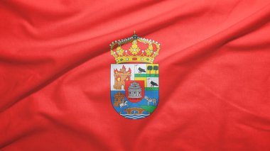 Kumaş dokusu arka planında Avila ili bayrağı