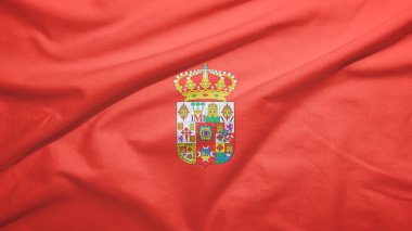 Kumaş dokusu arka planında İspanya 'nın gerçek bayrağı