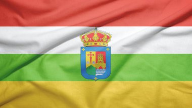 Kumaş dokusu arka planında İspanyol La Rioja bayrağı