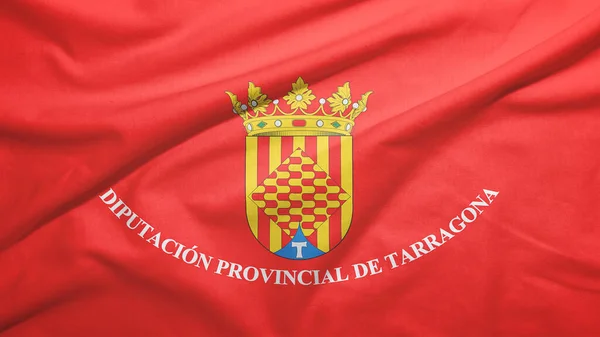 Drapeau Province Espagne Tarragone Sur Fond Texture Tissu — Photo