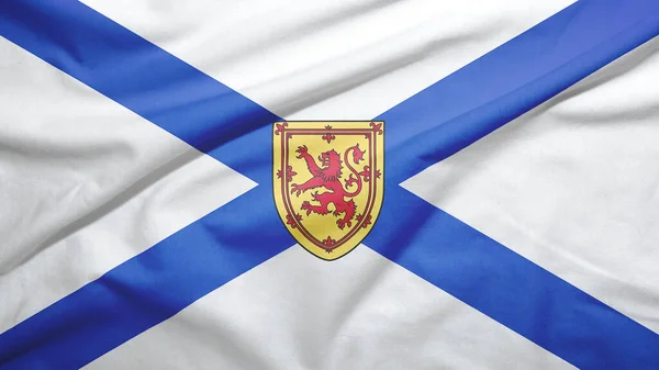 Nova Scotia province of Canada flag on the fabric texture background