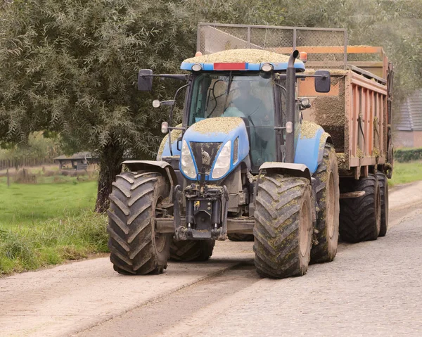 Tractor Corn Harvest Flemish Ardennes Belgium — Stock Photo, Image