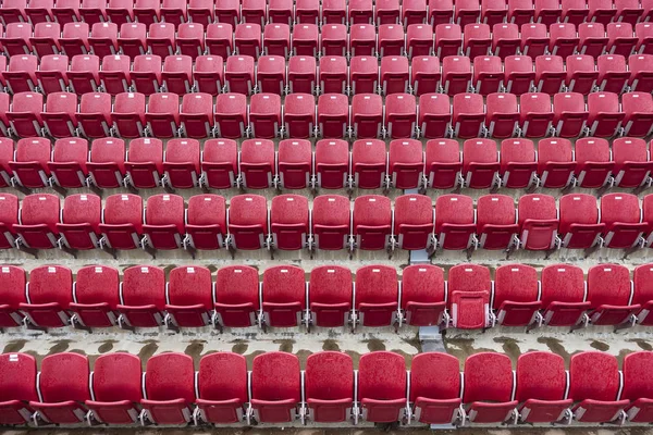 Image de chaises de tennis de couleur rouge dans la ligne — Photo