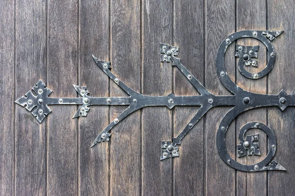 Vintage Metal Tracery Wooden Surface — Stock Photo, Image