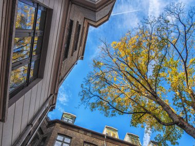 Resmi binalar Copenhagen sokaklarda.