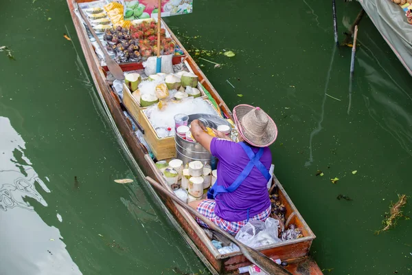 Damnoen Saduak Mercado Flotante Cerca Bangkok Tailandia — Foto de Stock