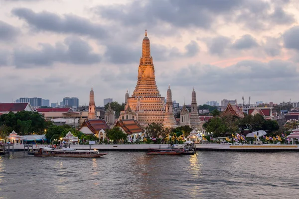 Wat Arun Éjszakai Kilátás Templom Bangkok Thaiföld — Stock Fotó