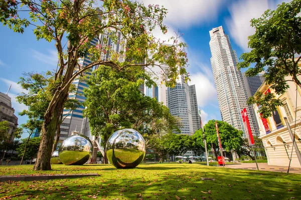 Singapur Finans Bölgesi Binasının Manzarası — Stok fotoğraf