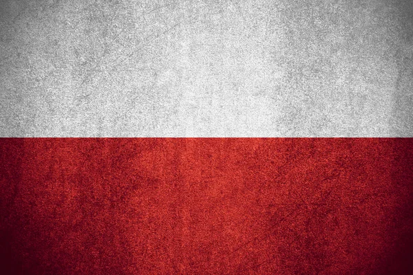 Flagge Von Polen Oder Polieren Banner Auf Groben Muster Textur — Stockfoto