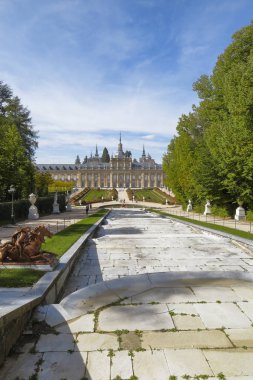 Cephe ve bahçeleri la granja royal palace de san ettiler il Segovia, İspanya