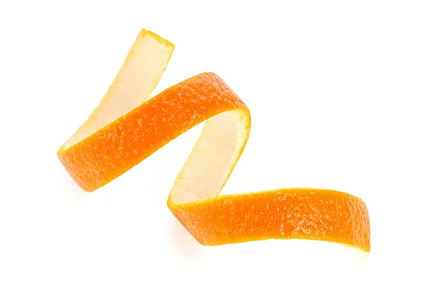 Beyaz Arka Planda Tek Portakal Kabuğu Vitamini Güzellik Sağlığı Cildi — Stok fotoğraf