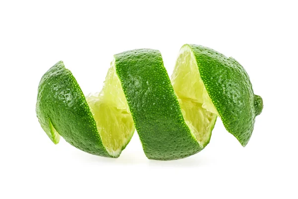 Skär Lime Form Spiral Vit Bakgrund — Stockfoto