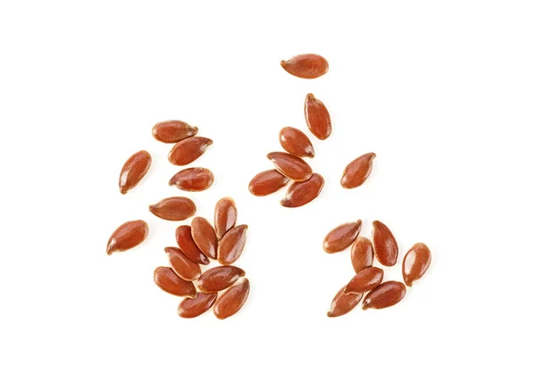 Flax Seeds White Background Top View — Stock Photo, Image