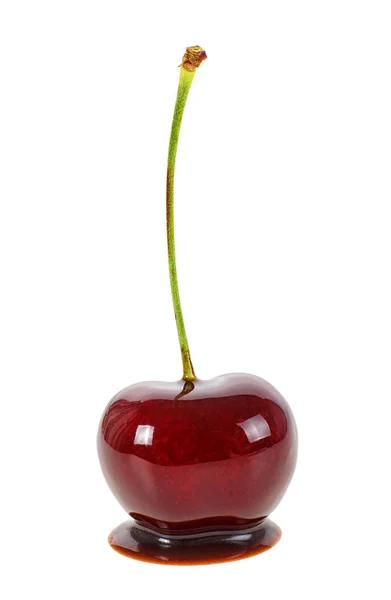 Cherry Czekoladzie Białym Tle — Zdjęcie stockowe