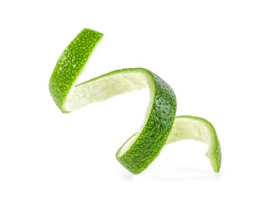 Beyaz arka plan, closeup üzerine limon kabuğu