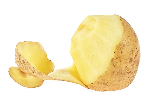 Patatas Con Cáscara Aislada Sobre Fondo Blanco —  Fotos de Stock