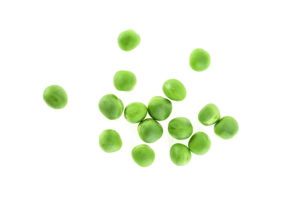 Junge Grüne Erbsen Auf Weißem Hintergrund Draufsicht — Stockfoto