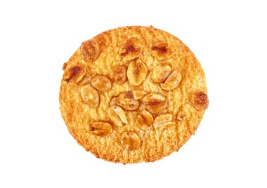 Beyaz zemin üzerine fıstık ile kıtır kıtır kurabiye