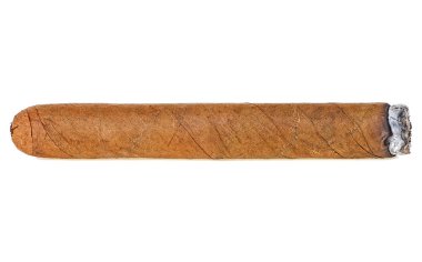 Smoking havana cigar isolated on a white background clipart