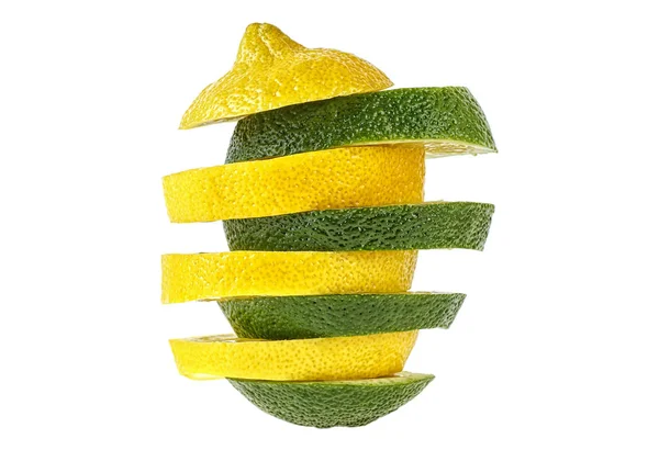 Fruit Pyramid Lemon Lime White Background Healthy Food Royalty Free Stock Photos