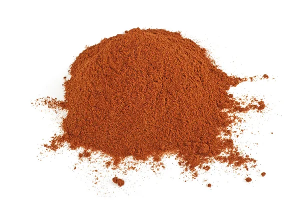 Pile Red Paprika Powder Isolated White Background — Stock Photo, Image