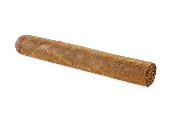 Side View Brown Cigar Isolated White Background — Stock Photo, Image