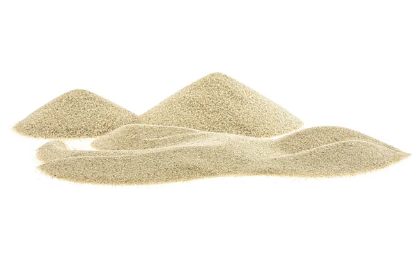 Mucchio Sabbia Desertica Isolato Sfondo Bianco Dune Sabbia — Foto Stock