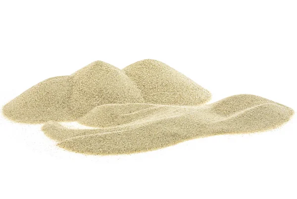 Mucchio Sabbia Del Fiume Isolato Uno Sfondo Bianco — Foto Stock