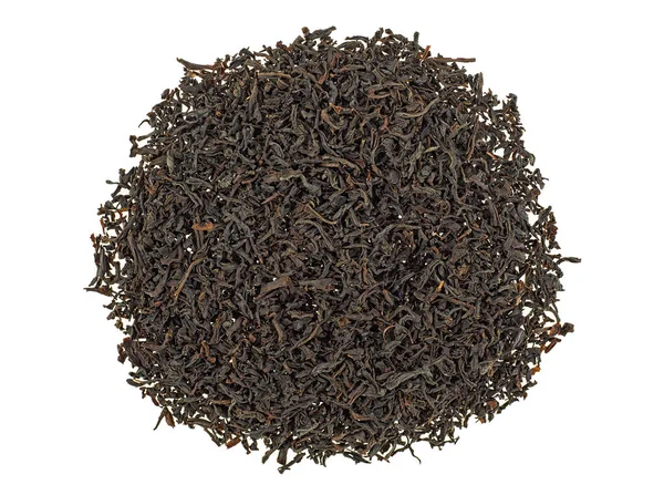 Сухой Черный Чай Листья Изолированы Белом Фоне Вид Сверху — стоковое фото