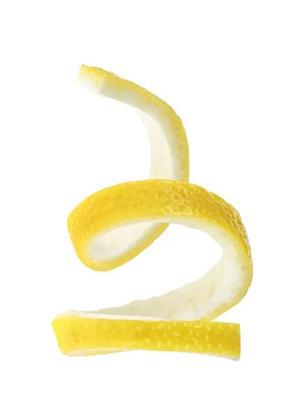 Citronskal Isolerad Vit Bakgrund — Stockfoto