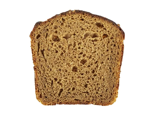 Beyaz Arka Planda Izole Edilmiş Çavdar Ekmeği Dilimi — Stok fotoğraf