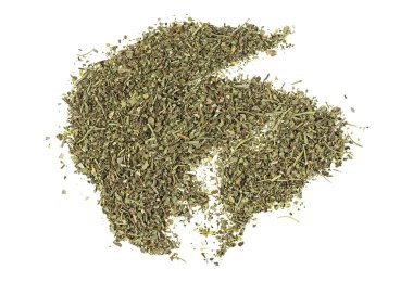 Doğal Provence otlar beyaz arka plan üzerinde kurumuş. Kurutulmuş İtalyan otlar.