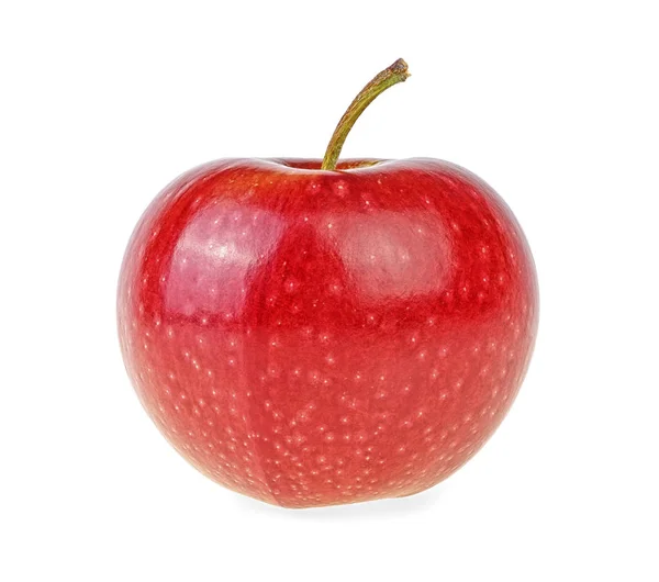 Manzana Roja Madura Aislada Sobre Fondo Blanco — Foto de Stock