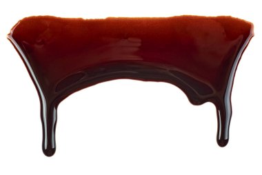 Beyaz arka plan üzerinde izole eritilmiş çikolata damlama