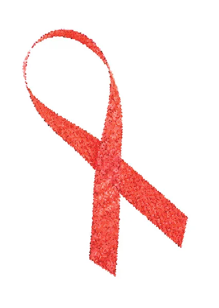Abstract Aids Awareness Red Ribbon White Background — Stock Photo, Image