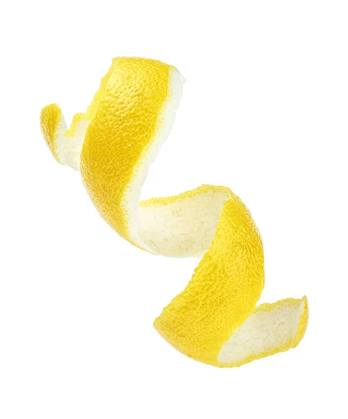 Лимонная Кожура Изолирована Белом Фоне Здоровое Питание Витамин — стоковое фото
