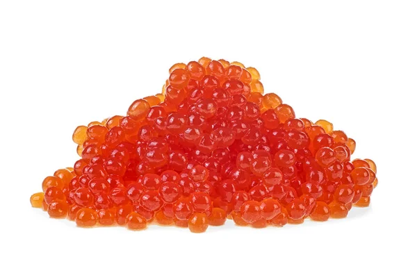 Montón Caviar Rojo Aislado Sobre Fondo Blanco — Foto de Stock