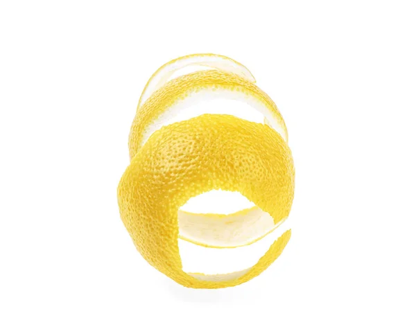 Zitronenschale Isoliert Auf Weißem Hintergrund Gesunde Ernährung Volle Schärfentiefe — Stockfoto