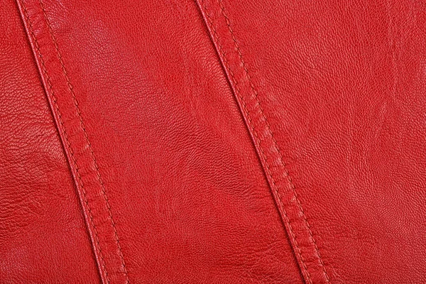 Costuras Textura Cuero Rojo —  Fotos de Stock